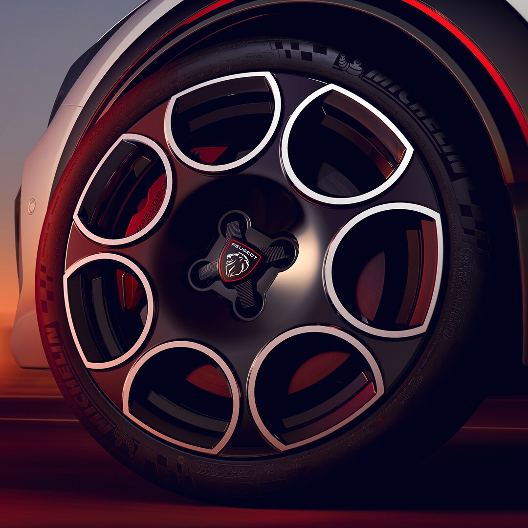 Neuer PEUGEOT E‑208 GTi 18‑Zoll perforierte Leichtmetallräder